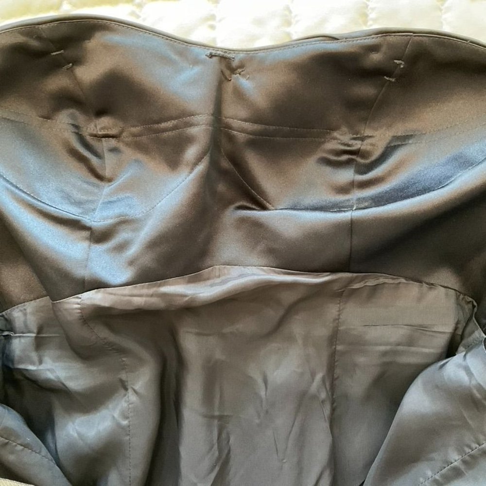 Bill Levkoff Navy Blue Satin Cocktail Bridesmaid Dress Size 8 EUC - Picture 10 of 10